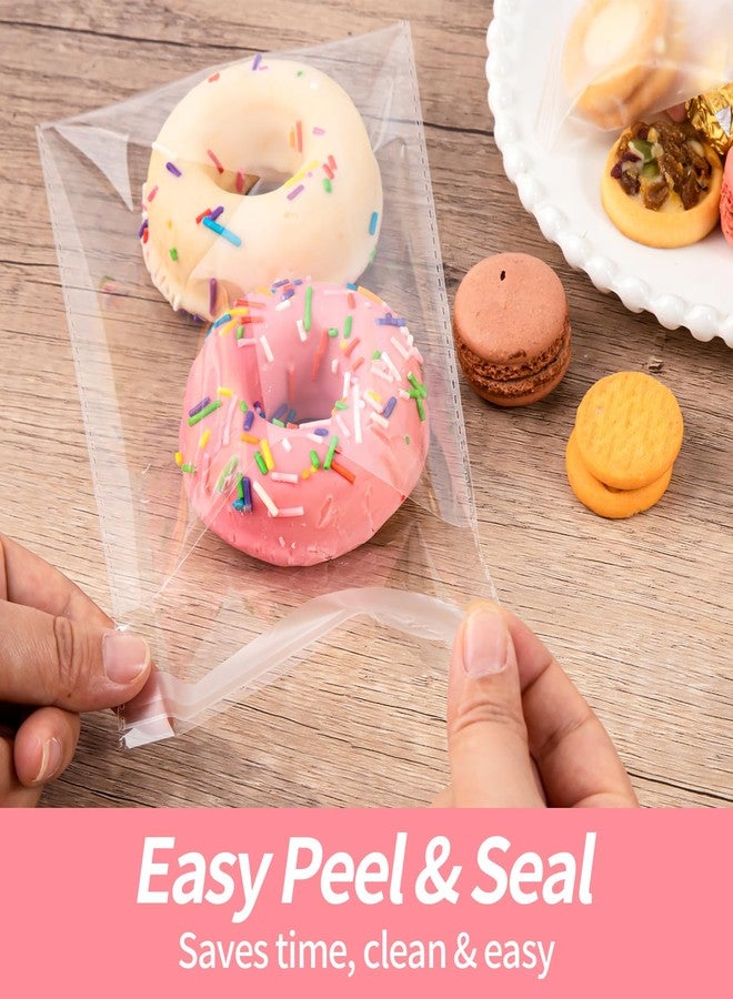 Docvania Clear Resealable Cellophane Bags 6 X 6 Inch Self Sealing Cellophane Bags, 200Pcs Cookie Bag with Seal Packaging Treat Bag for Wrapping Bread, Soaps, Candies and Party Favors - Image 4